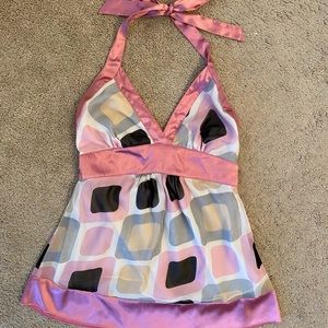 Fun, flirty, ribbon-tie halter top